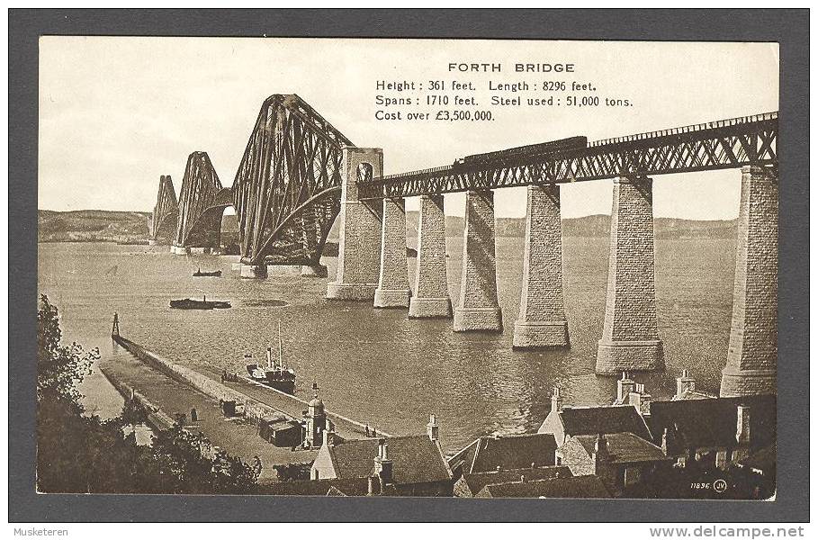 United Kingdom PPC Scotland Fife The Forth Bridge Valentine´s "Carbontone" 11896 - Fife
