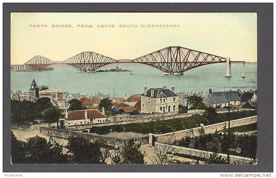 United Kingdom PPC Scotland Fife The Forth Bridge From Above South Queensferry Valentine´s "Colourtone" 11905 - Fife