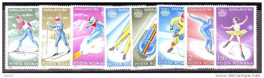 Romania 1984 Olympic Games HIVER SARAJEVO  MNH ** 8 Stamp. - Ongebruikt