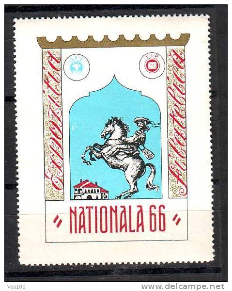 ROMANIA  1966 VIGNET LABEL EXHIBITION PHILATELIC HORSES,MNH. - Automatenmarken [ATM]