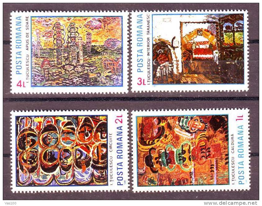 ROMANIA  1985 ** ,  PAINTINGS I. TUCULESCU, MNH,OG. - Unused Stamps