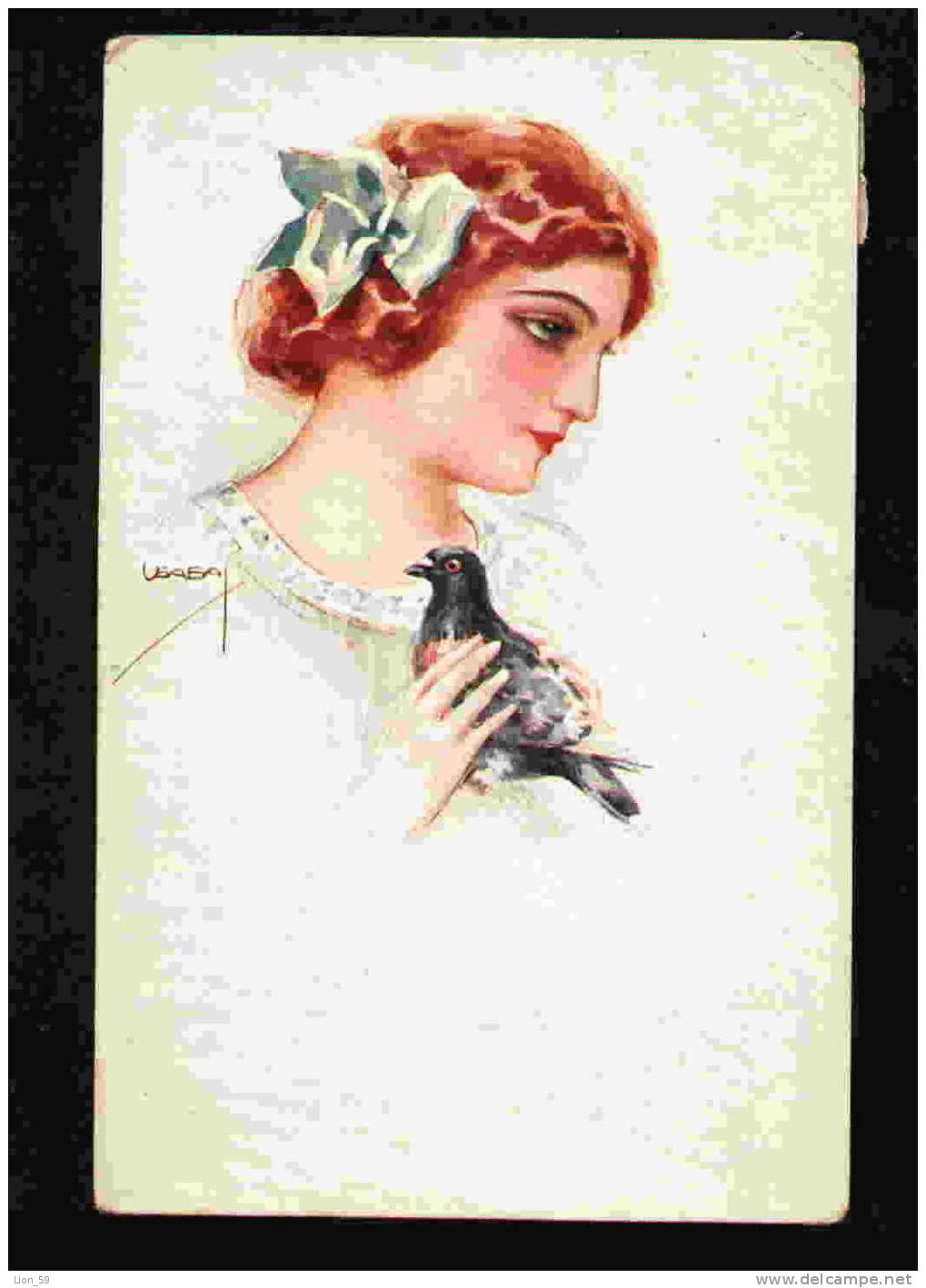 Art USABAL - Glamour LADY W BIRD DOVE  3969/2 FFP CENSUR SHUMEN Bulgaria Bulgarien Bulgarie Bulgarije Pc 28122 - Usabal