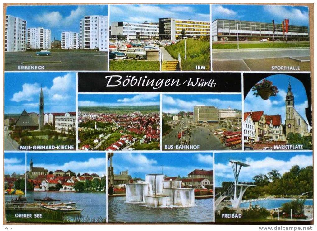 Böblingen,Mehrbild-Karte,1970,Stempel Darmsheim - Bötzingen