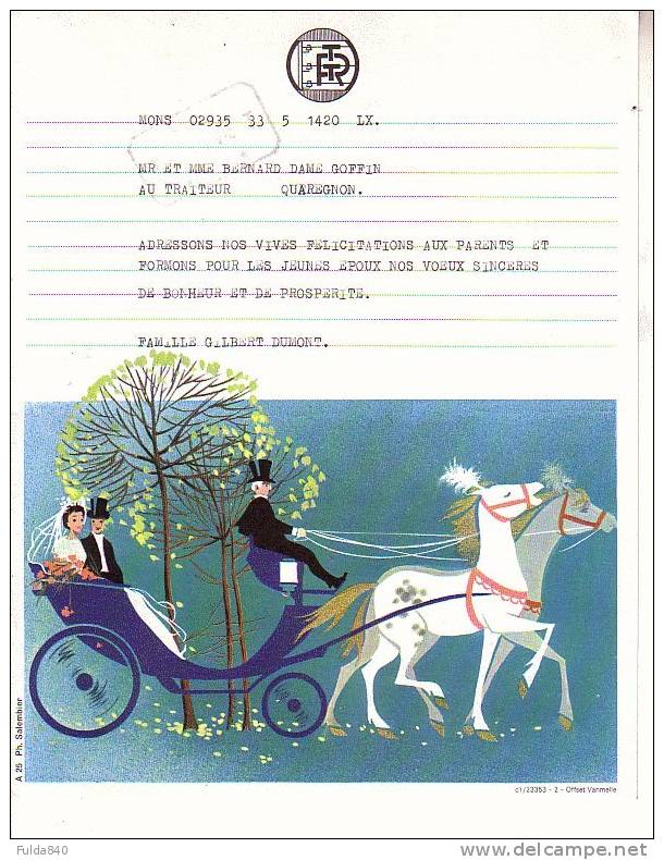 Superbe TELEGRAMME.    MONS > QUAREGNON.  1972.    Royaume De Belgique - Administration Des Télégrammes Téléphones. - Autres & Non Classés