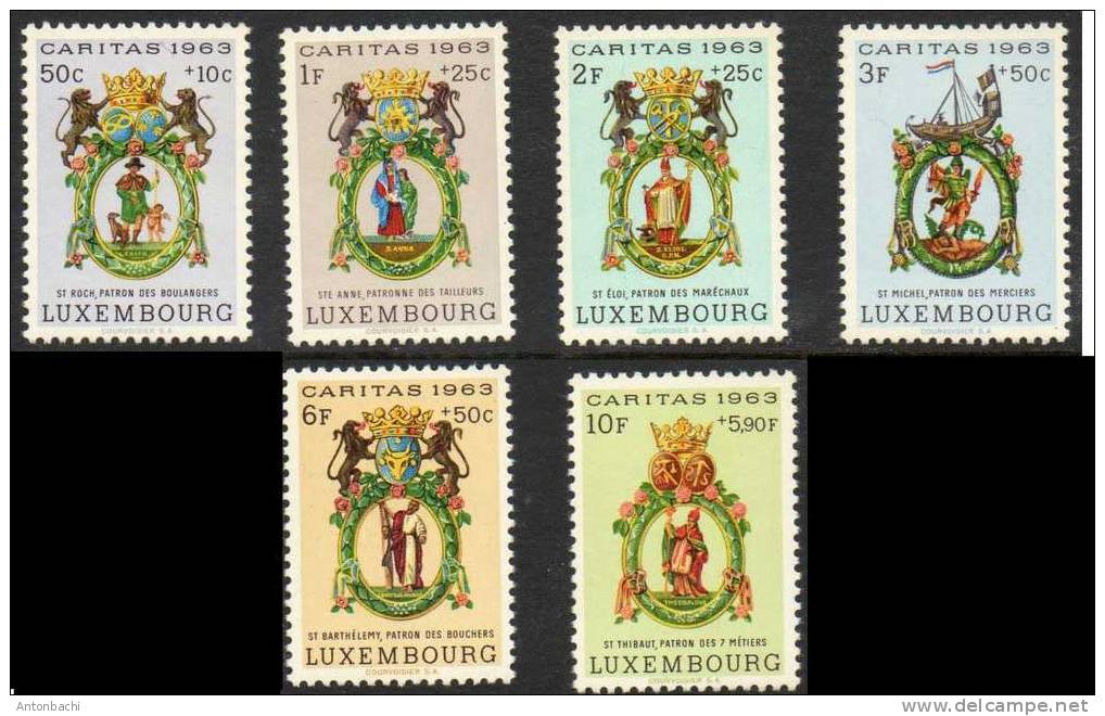 LUXEMBOURG- 1963 -  YVERT 638-643 - CARITAS - SAINTS - Ungebraucht