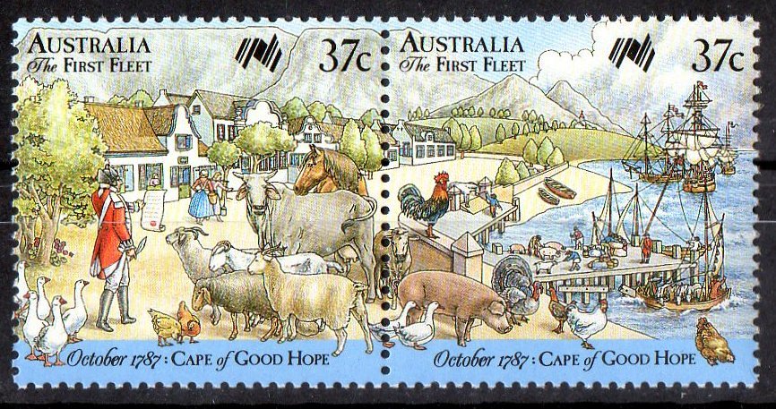 Australia 1987 Bicentenary First Fleet At Cape Of Good Hope 37c Pair - Neufs