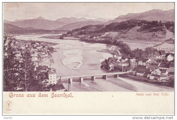 Bad Tölz Toelz Germany, Gruss Aus Dem  Isarthal, C1900s Vintage Postcard - Bad Tölz