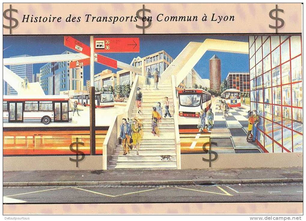 LYON Rhône 69 : Mur Peint Histoire Des Transports En Commun Lyonnais ( TCL Bus Autobus Trolley  )  Détail 1980/1990 - Lyon 8