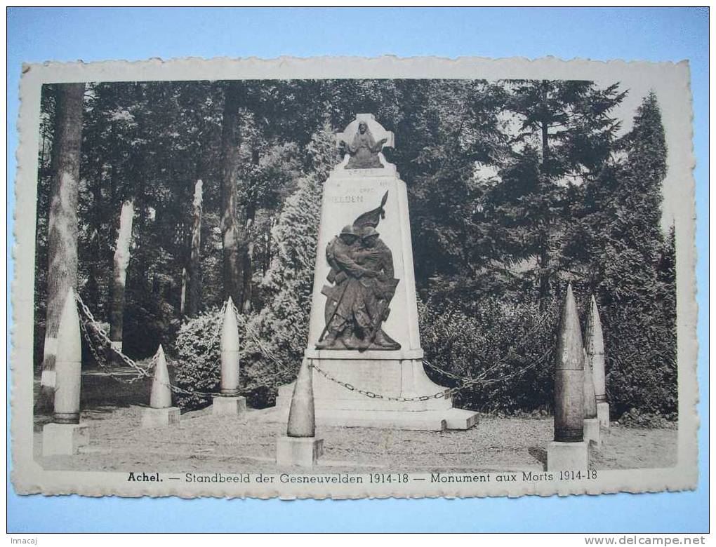Ma Réf: 28-15-3.     ACHEL      Standbeeld Der Gesneuvelden 1914-18  - Monument Aux Morts  ( Brunâtre ) - Hamont-Achel