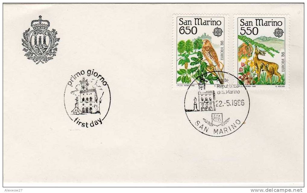 SAN MARIN0  3 FDC ....1984 -1986 - 1988 " EUROPA CEPT  " - 1986