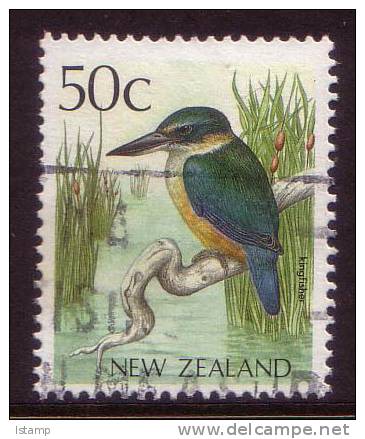 1988 Fu - New Zealand Bird Definitives 50c KINGFISHER Stamp FU - Oblitérés