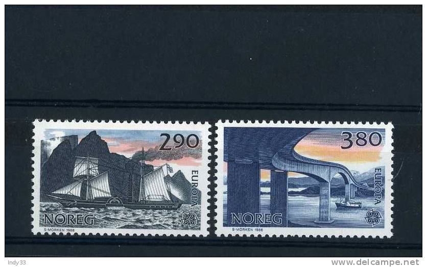 - TIMBRES EUROPA 1988 DE NORVEGE  . NEUFS SANS CHARNIERE ET SANS GOMME - 1988