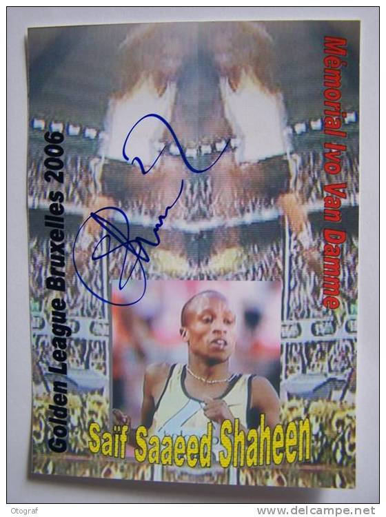 Photo - Saïf Saaeed SHAHEEN Autographe / Hand Signed / Dédicace - Atletiek