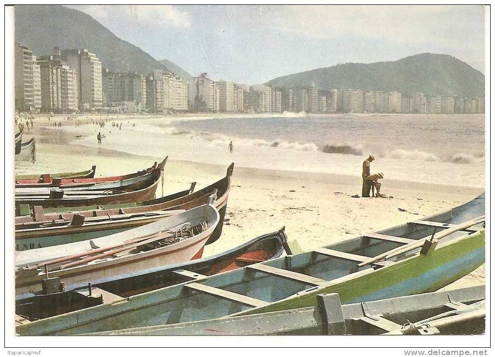 Bresil : Plage De Copacabana  ( Timbre D ' Uruguay Au Dos ! ) - Copacabana