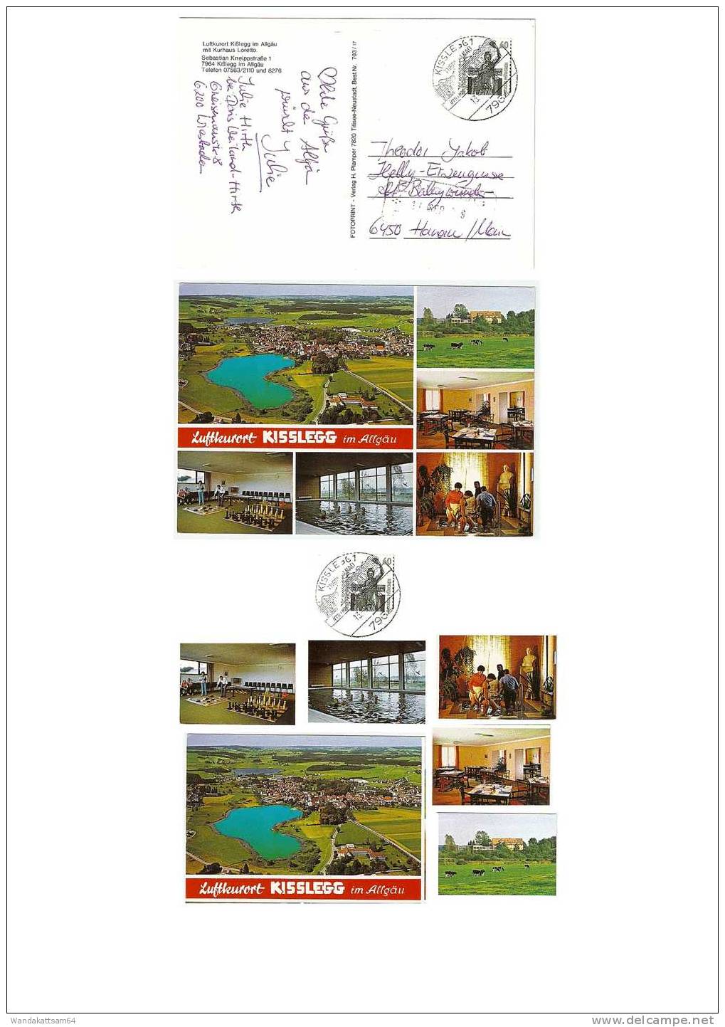 AK 70317 Luftkurort KISSLEGG Im Allgäu Mehrbildkarte 6 Bilder Mit Schach 13.9.89 - 18 7964 KISSLEGG 1 THERMALBAD Immer - Kisslegg