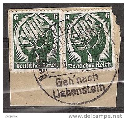 "Deutsche Reich 1934 Stempel ""Bess're Blut Herz Und ? Bad Uebenstein""- ""Geh' Nach Uebenstein""" - Maschinenstempel (EMA)