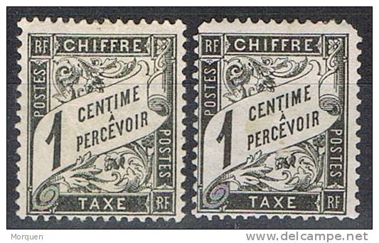 Francia , 2 Sellos Tasa Num 10 * - 1859-1959 Nuevos