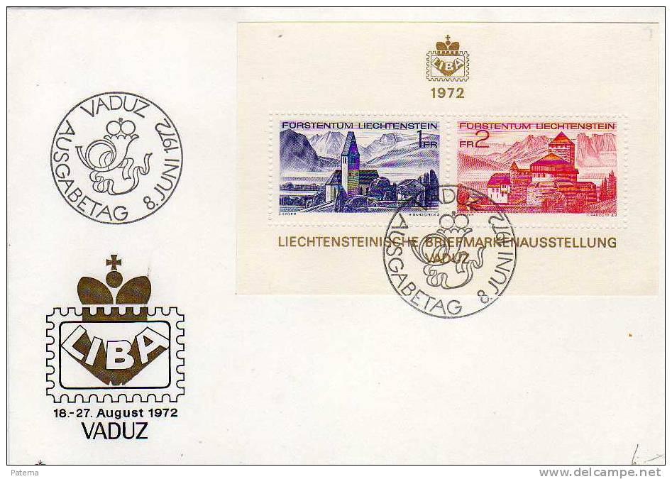 Carta, VADUZ , 1972, Hojita, (Lienchenstein), Cover, Letter - Storia Postale