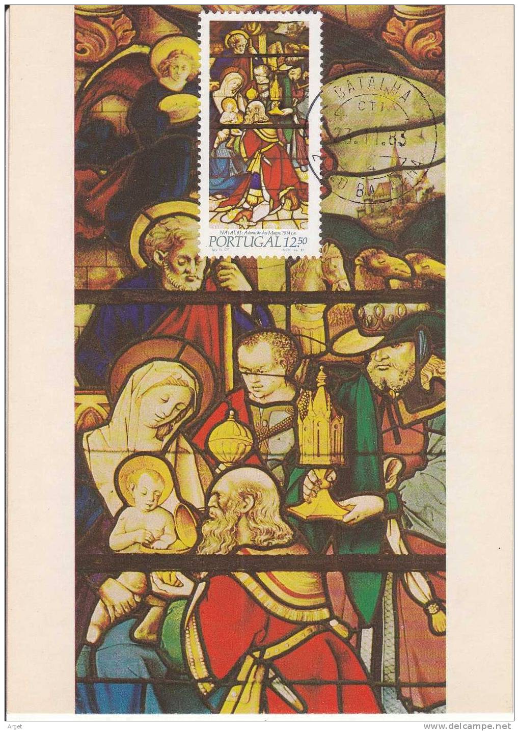 Carte-Maximum PORTUGAL  N°Yvert 1594 (Vitrail - Adoration Des Mages) Obl 1983 - Cartoline Maximum