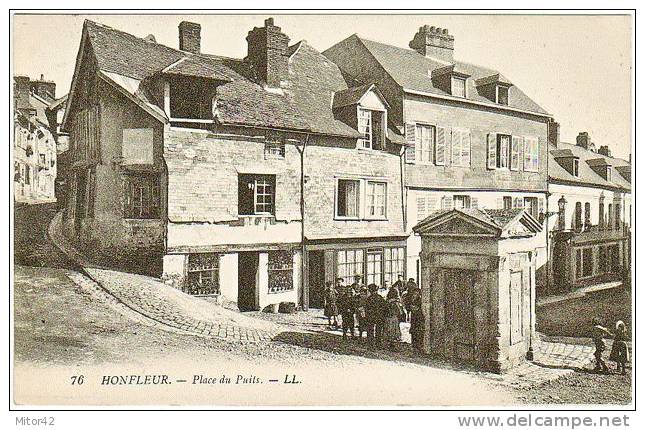 803-Honfleur-Calvados-France-Place Du Puits-Animé-Animata-v.1911 X Le Havre. - Honfleur