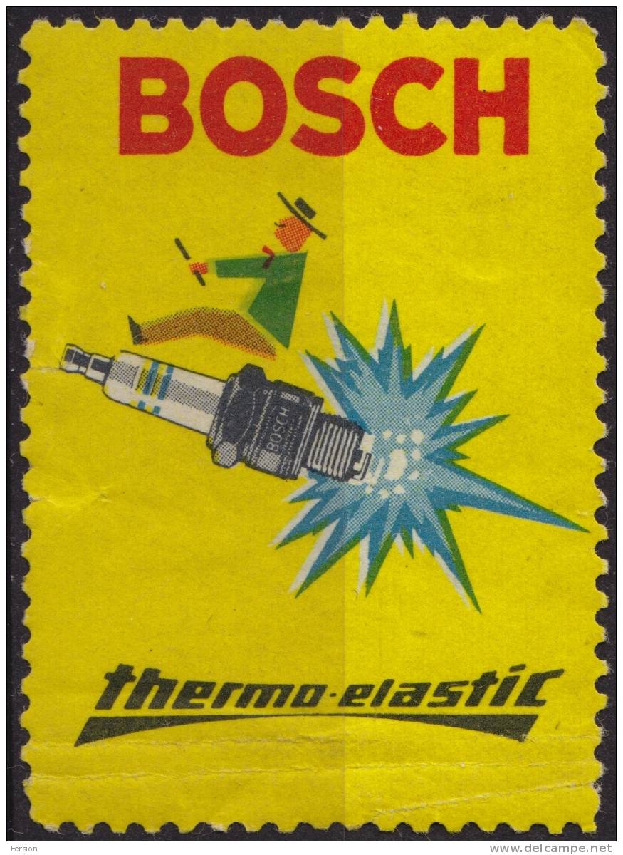 BOSCH Spark Plug CAR ENGINE MOTOR - Cover Stamp - CINDERELLA LABEL VIGNETTE - Elektriciteit