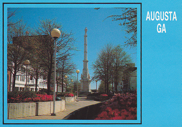 Augusta's Broad Street With Confederate Monument, Georgia - Augusta