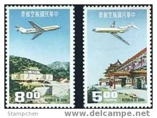 Taiwan 1967 Airmail Stamps Palace Museum Plane Architecture - Posta Aerea