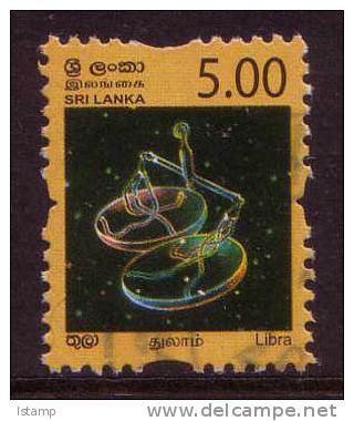 2007 - Sri Lanka Constellations Rs 5 LIBRA Stamp FU - Sri Lanka (Ceylon) (1948-...)