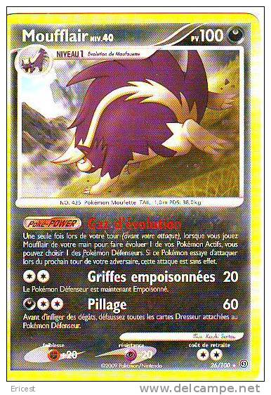 - X - CARTE POKEMON MOUFFLAIR NIV 40 26/100 NEUVE - Andere & Zonder Classificatie