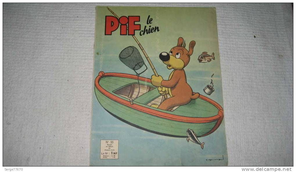 Les Aventures De Pif Le Chien N° 55 De Septembre 1962 Humanité Arnal Vaillant Gadget Placid Muzo Arthur - Pif - Autres