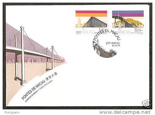 Macau, China 1994 New Macao Brdige FDC Transport - FDC