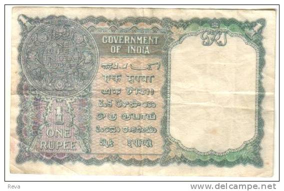 BURMA INDIA  BRITISH 1 RUPEE KGVI HEAD FRONT & COIN BACK O/P DATED 1940(1945) P.(?) F READ DESCRIPTION !! - Myanmar