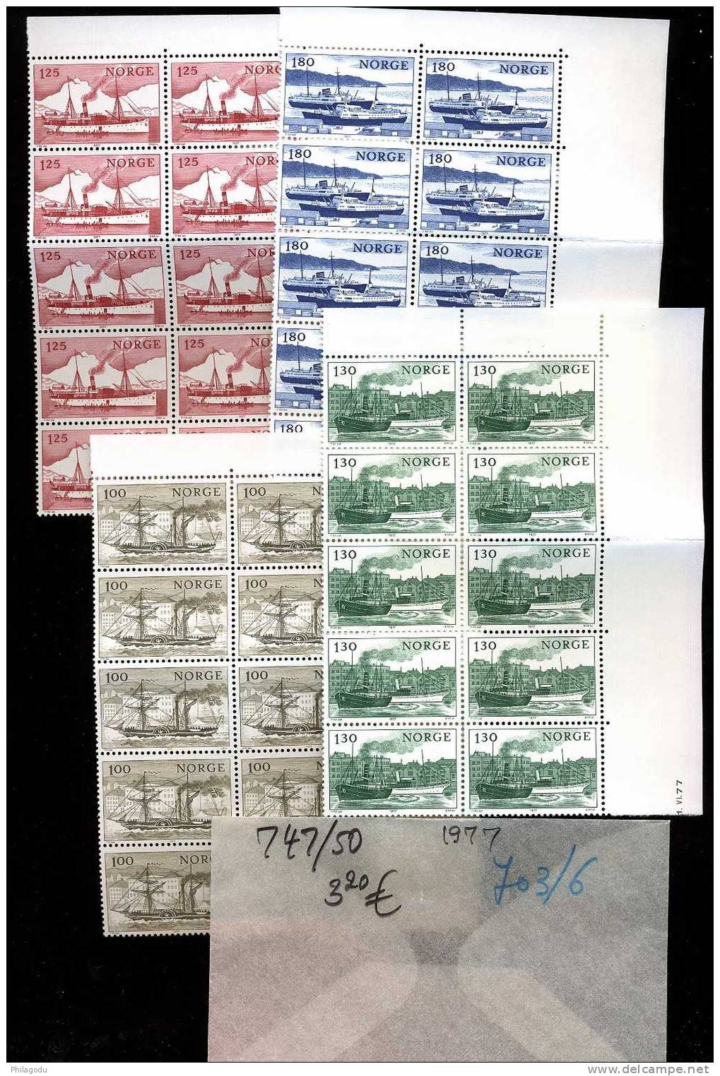 Tous De 1977 X 10 Séries**  Cote 74 E  Faciale 185 NOK = 23 Euros - Neufs