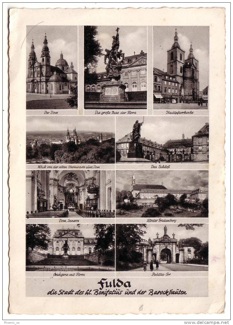 GERMANY - Fulda, Mosaic Postcard, Year 1954 - Fulda