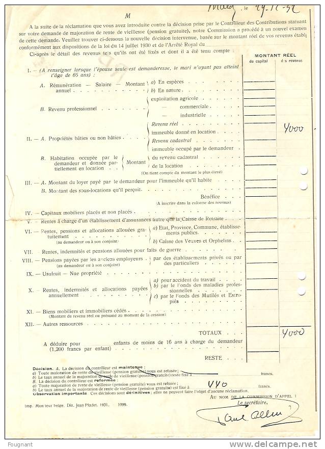Belgique:TELLIN:Ministère     De L´industrie.29-12-1932. - Décrets & Lois