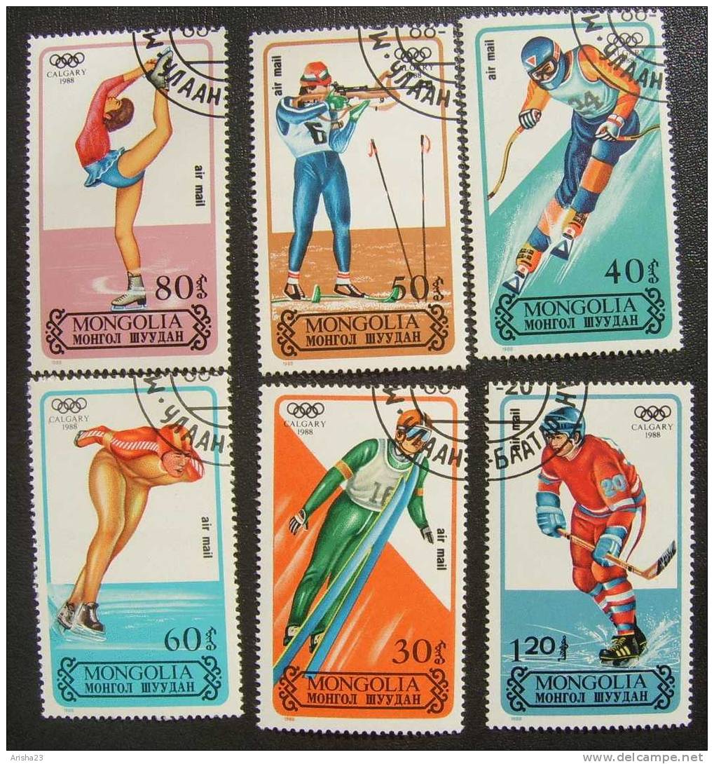 Mongolia, 1988 - SPORT - Winter Olympic Games Calgary - Set Of 6 - Invierno 1988: Calgary