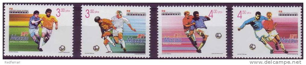 827 - Macau - Fubball - Weltmeisterschaft Frankreich.1998 - Unused Stamps