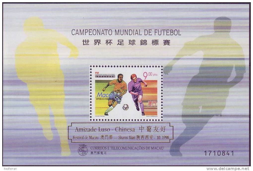 827 - Macau - Fubball - Weltmeisterschaft Frankreich.1998 - Unused Stamps