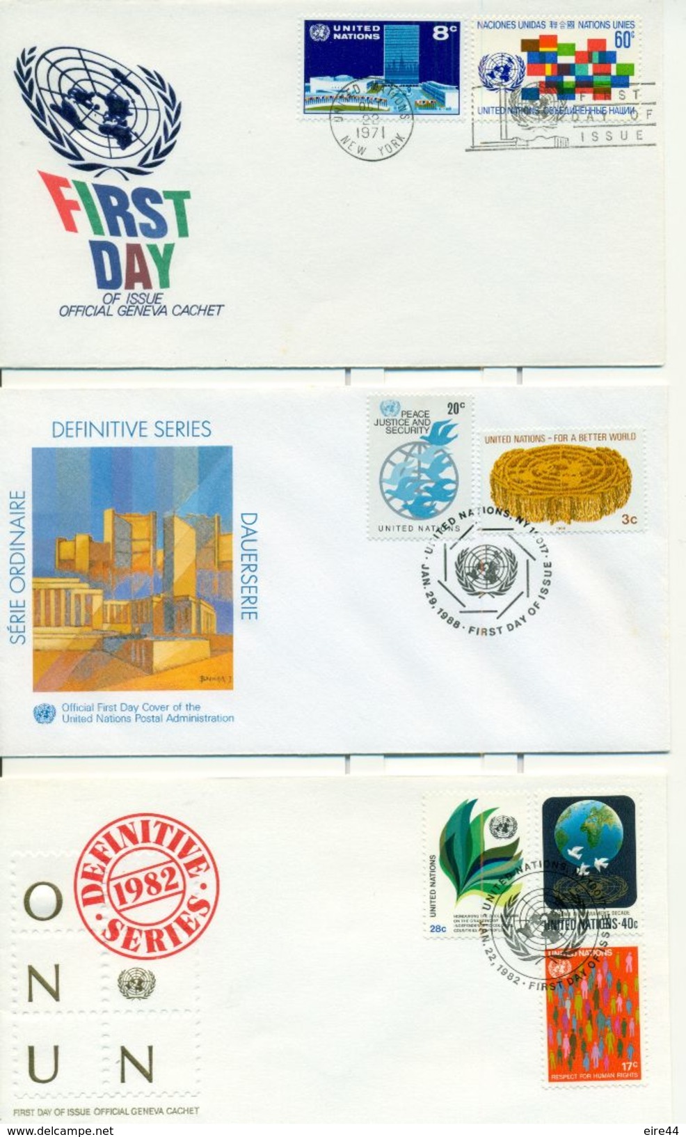 United Nations New York  22 FDC Definitive Issue Dauerserie - Lots & Serien