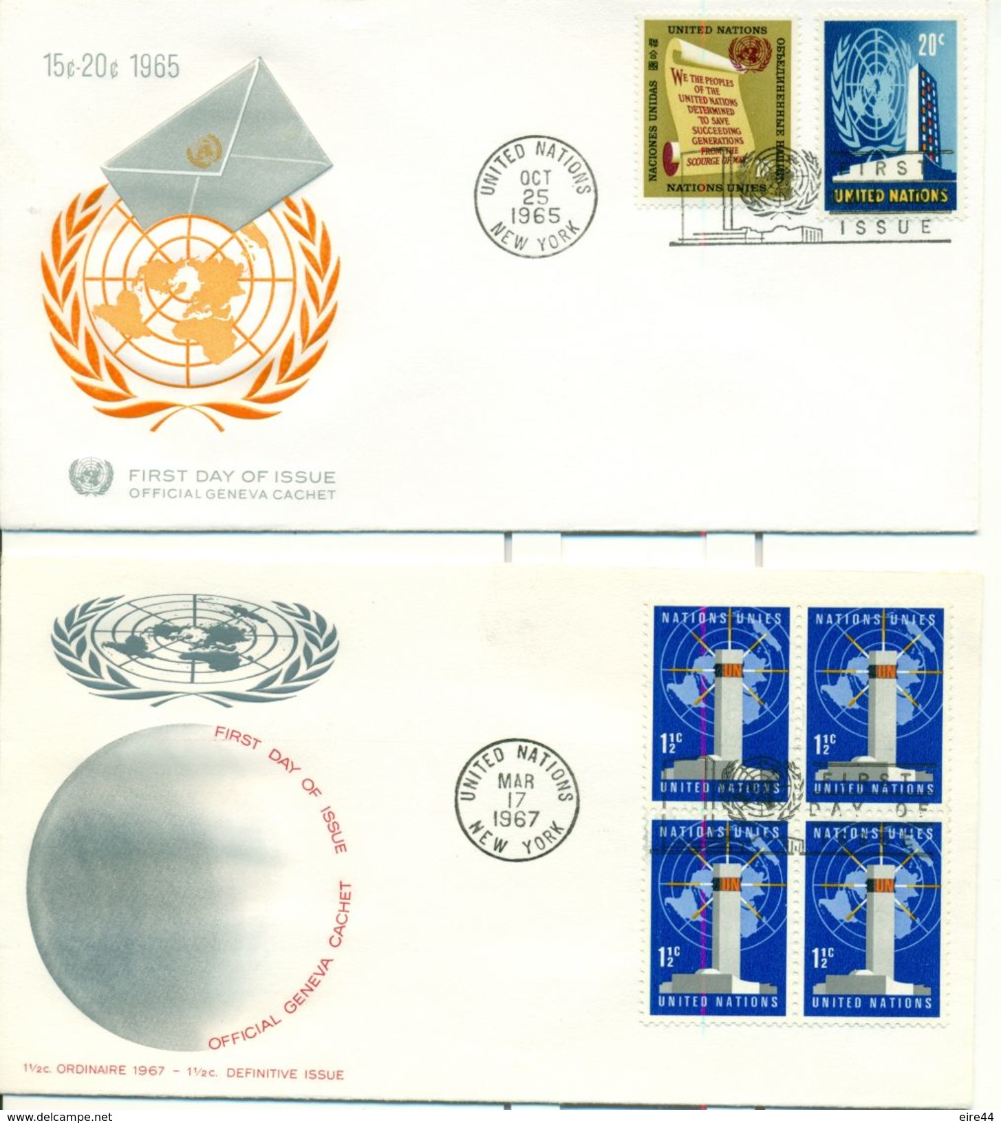 United Nations New York  22 FDC definitive issue dauerserie