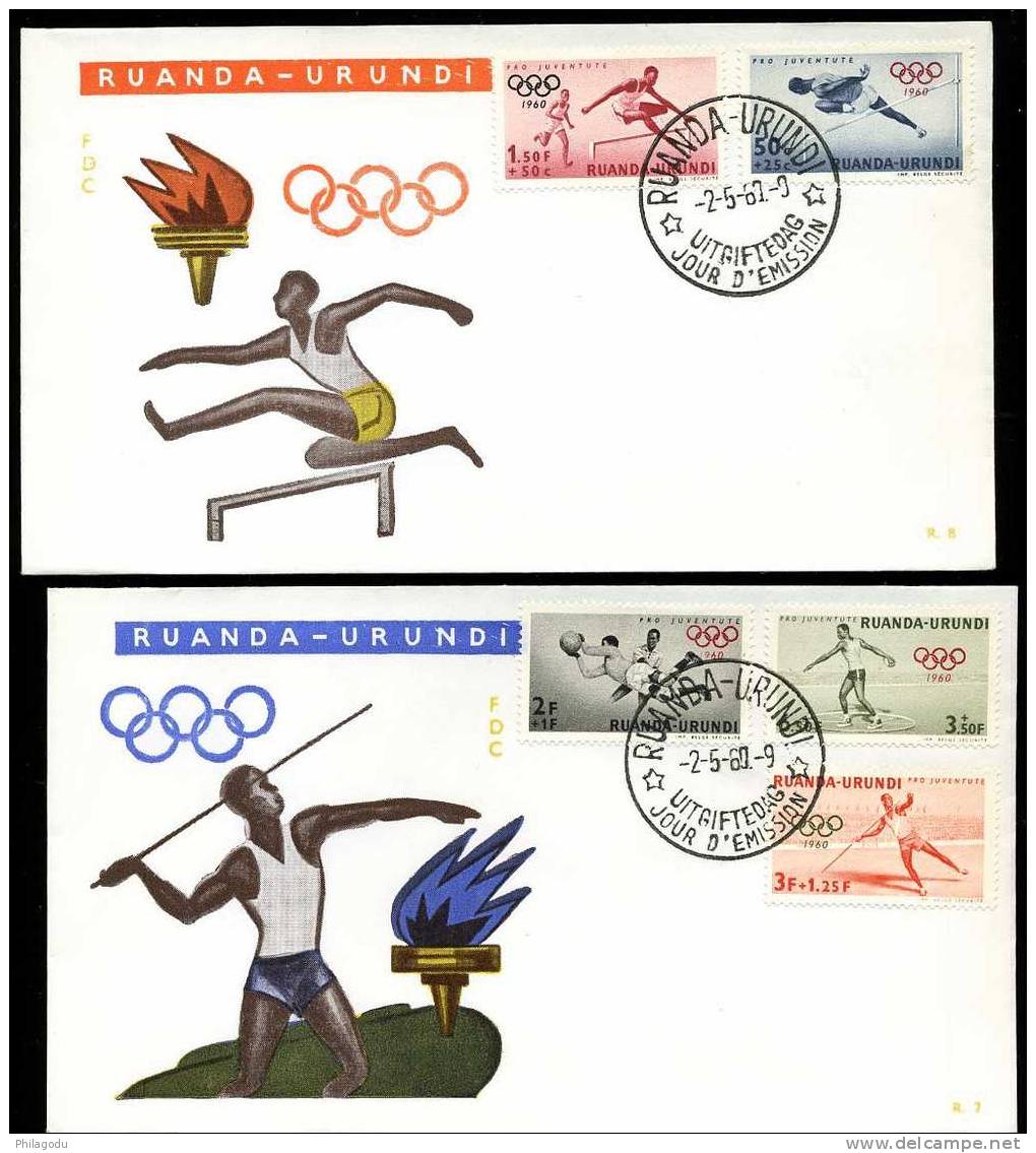 RWANDA  Olympic FDC 1960  2 Plis - Estate 1960: Roma