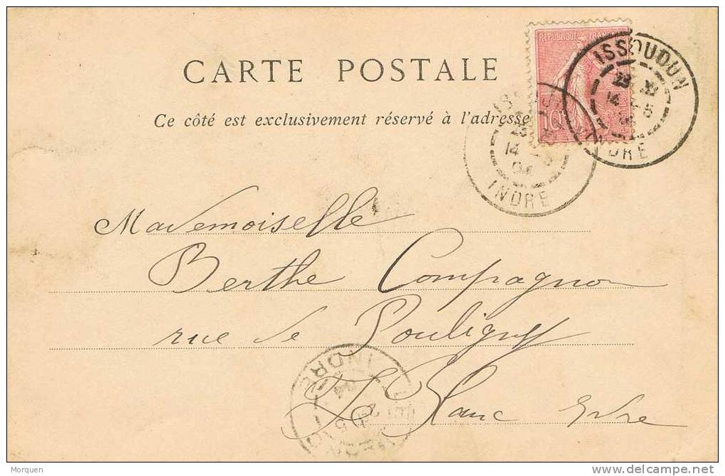 Postal ISSOUDUN (Indre) 1904. Napoleon I En Rouen - 1903-60 Sower - Ligned