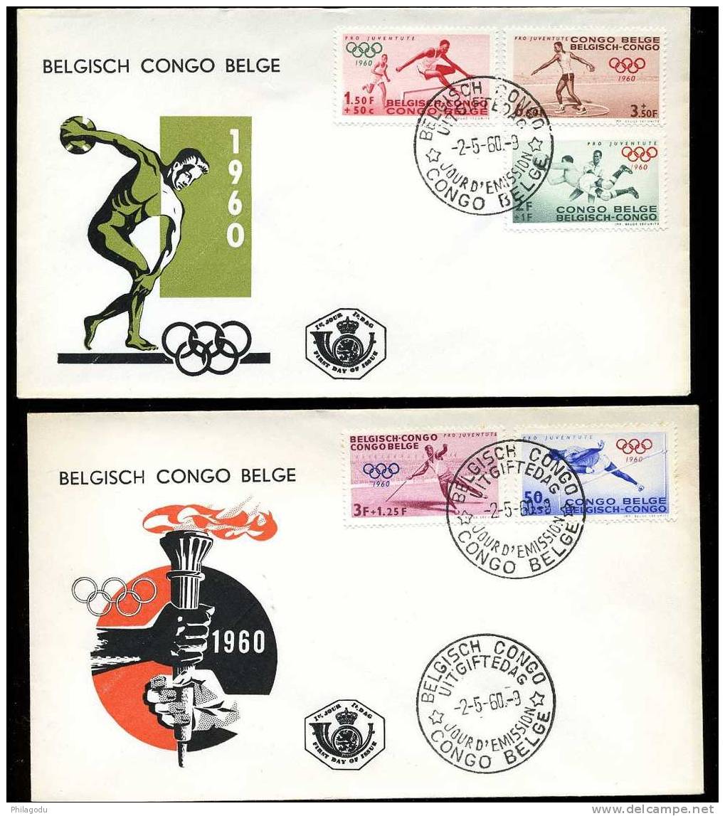 CONGO BELGE  Olympic FDC 1960  2 Plis - Estate 1960: Roma