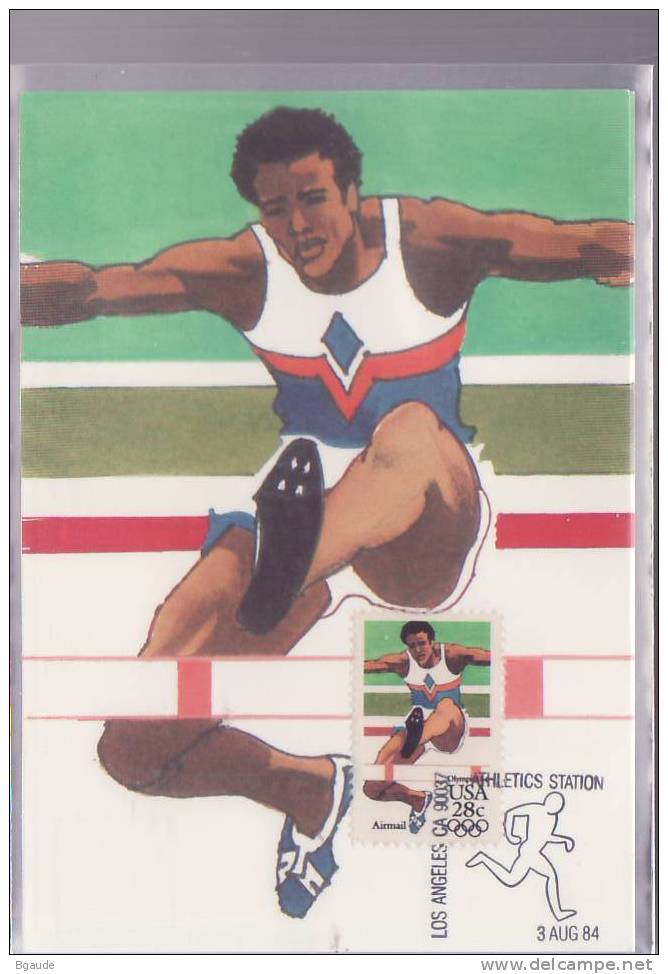 ETATS UNIS CARTE MAXIMUM NUM.YVERT  PA 100 SPORT JEUX OLYMPIQUES LOS ANGELES 1984 - Cartes-Maximum (CM)