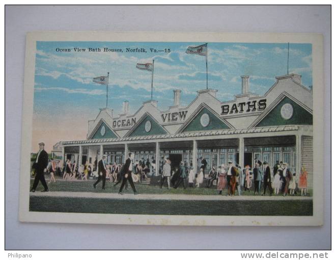 Ocean  View Bath Houses  Norfolk Va    Vintage Wb - Norfolk