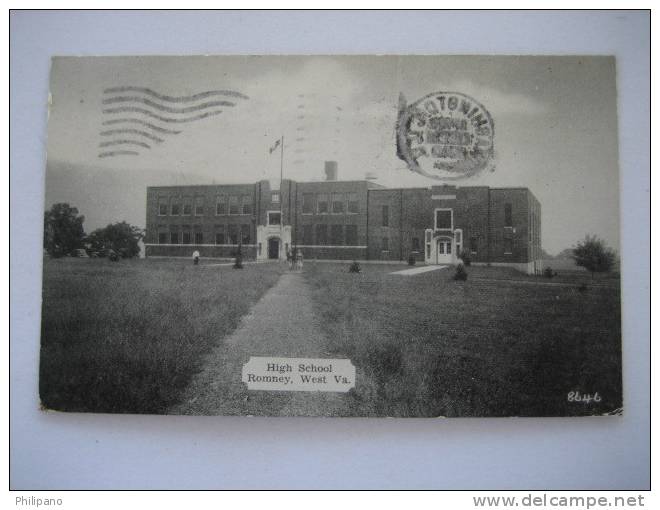 Romney WV  High School   1940 Cancel - Autres & Non Classés