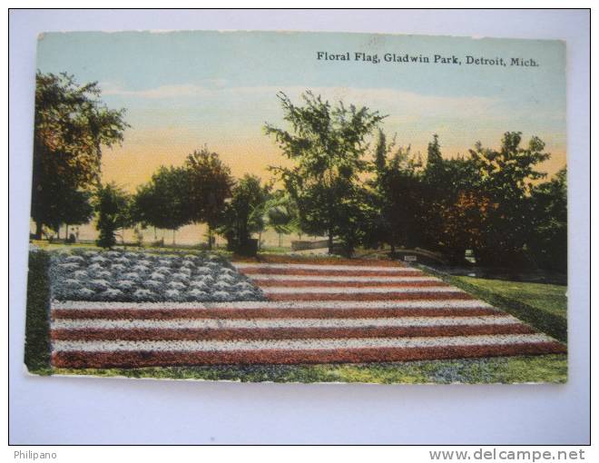 Floral Flag  U.S.A. Flag  Gladwin Park Detroit  MI   Circa 1907 - Sonstige & Ohne Zuordnung