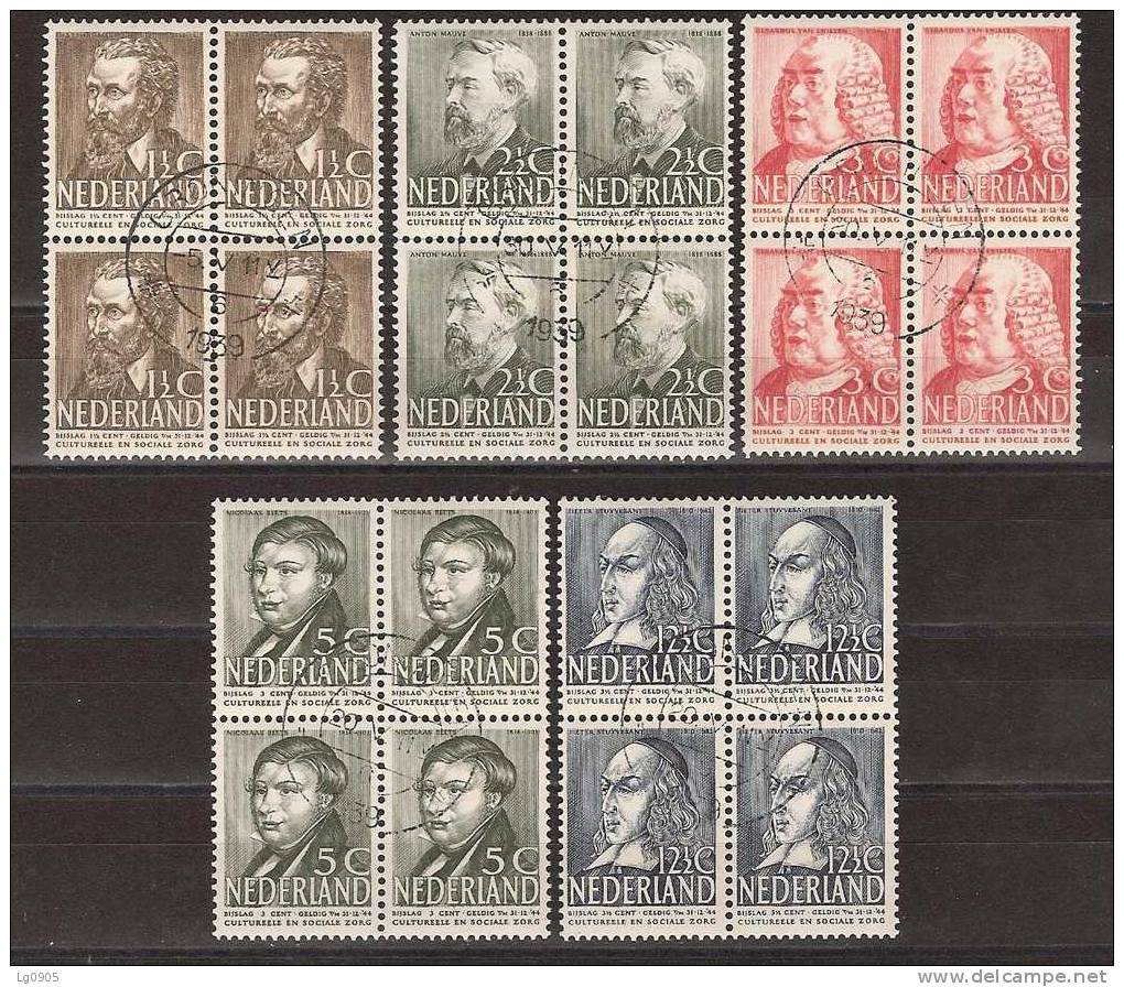 Nederland Netherlands Pays Bas 318-322 Blokken Blocks Used;; Zomerzegels, Summer Stamps, Timbres D´ete, Sellos De Verano - Bloques