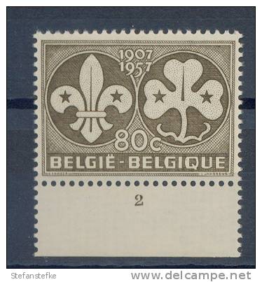 Belgie - Belgique Ocb Nr :  1022 **   MNH  (zie  Scan) Plaat 2 - ....-1960