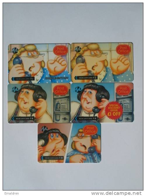 Post Office.  Series Of 5 Cards. - Mercury Communications & Paytelco